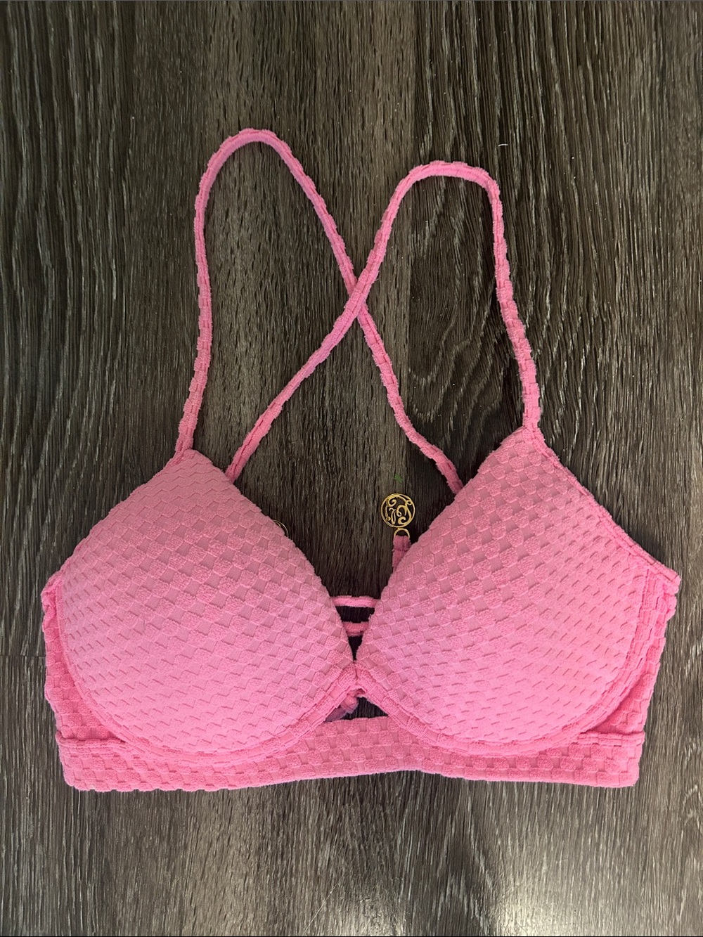 Luli Fama Pink Molded Cup Bikini Top